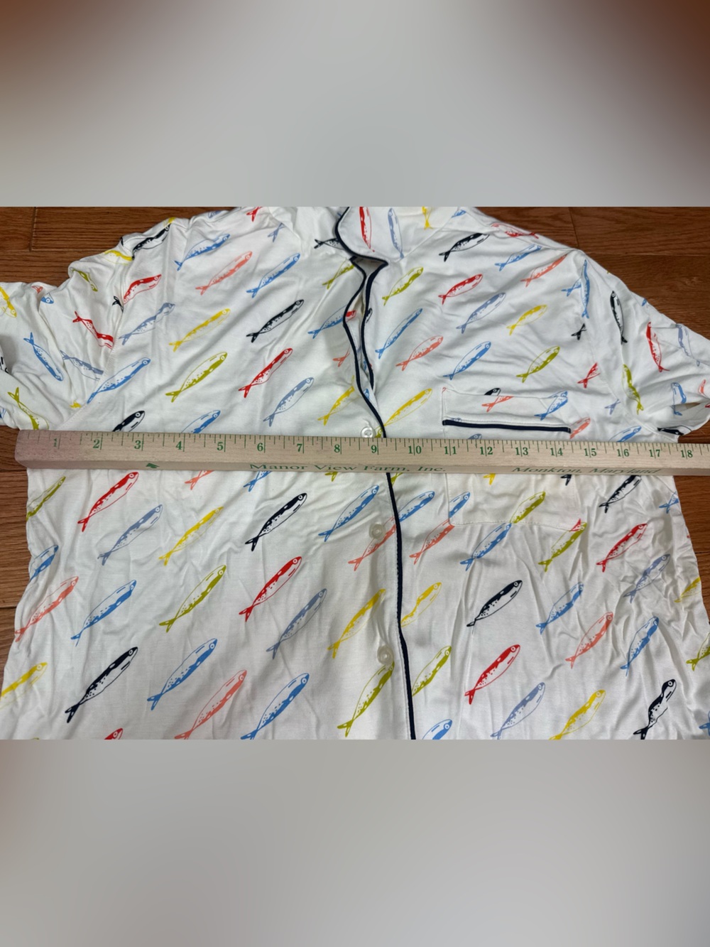 Aerie Real Soft Sardine Print Pajama Set Fisherman - Picture 7 of 10